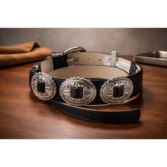 Steve Madden Fashion Belt Black/Nickel Size Large 43 Inch Long $42 Value